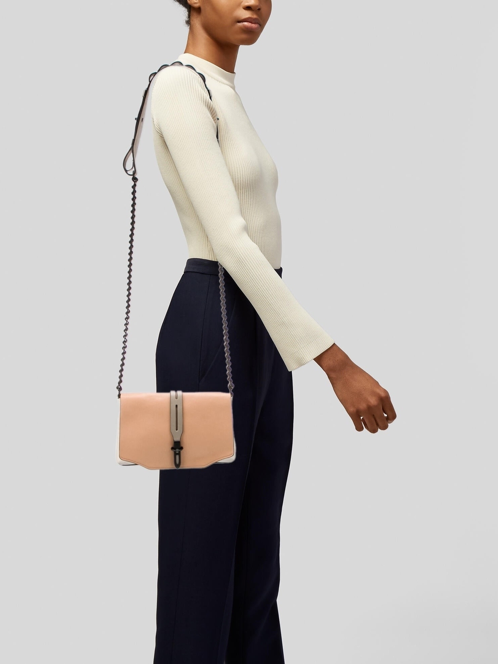 Rag & Bone Peach & Black Leather Enfield Mini Bag